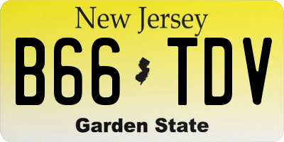 NJ license plate B66TDV