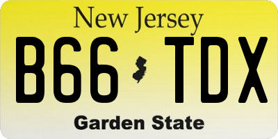 NJ license plate B66TDX