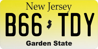 NJ license plate B66TDY
