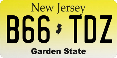 NJ license plate B66TDZ