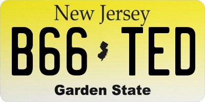 NJ license plate B66TED