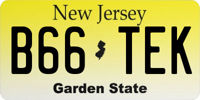 NJ license plate B66TEK