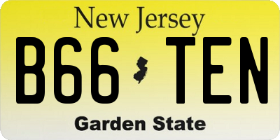 NJ license plate B66TEN