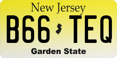 NJ license plate B66TEQ