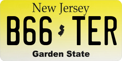 NJ license plate B66TER
