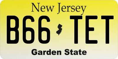 NJ license plate B66TET