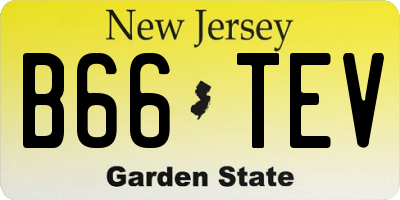NJ license plate B66TEV