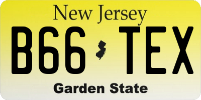 NJ license plate B66TEX