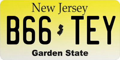 NJ license plate B66TEY