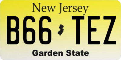 NJ license plate B66TEZ