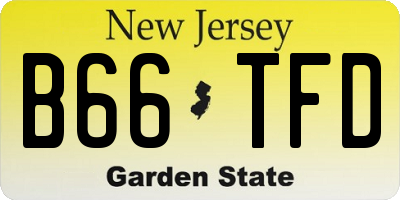 NJ license plate B66TFD