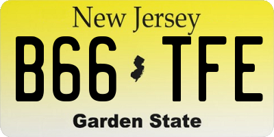 NJ license plate B66TFE