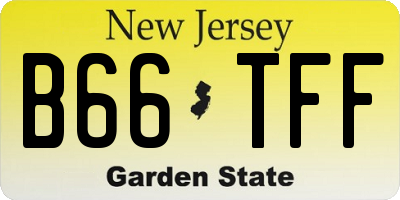 NJ license plate B66TFF