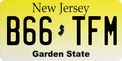 NJ license plate B66TFM