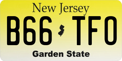 NJ license plate B66TFO