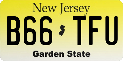 NJ license plate B66TFU