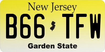 NJ license plate B66TFW