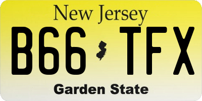 NJ license plate B66TFX