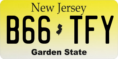 NJ license plate B66TFY
