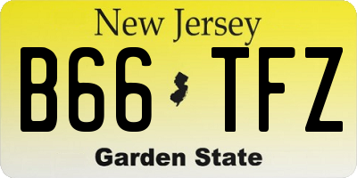 NJ license plate B66TFZ