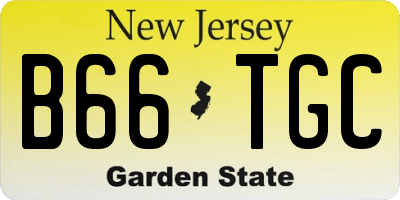 NJ license plate B66TGC