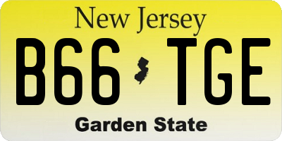 NJ license plate B66TGE