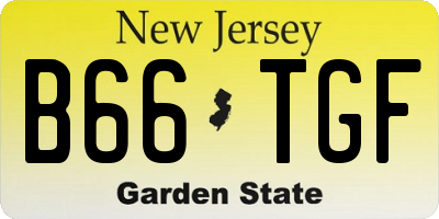 NJ license plate B66TGF