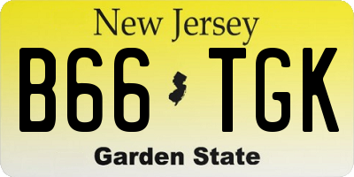 NJ license plate B66TGK