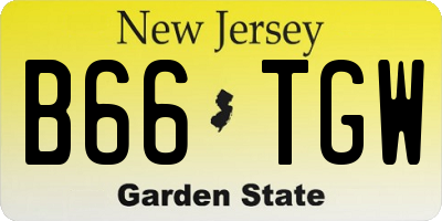NJ license plate B66TGW