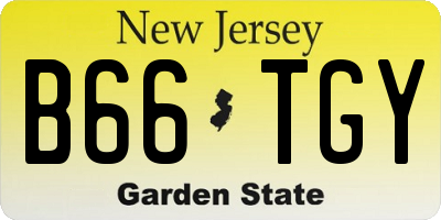 NJ license plate B66TGY