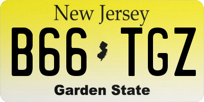 NJ license plate B66TGZ