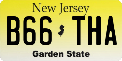 NJ license plate B66THA