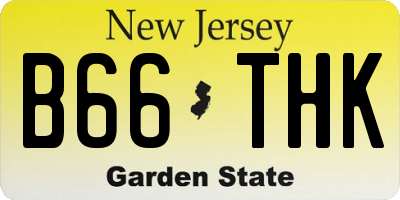 NJ license plate B66THK