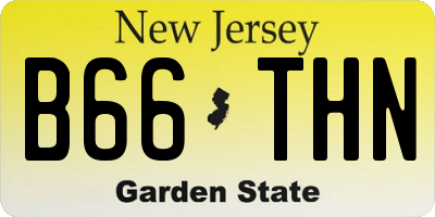 NJ license plate B66THN