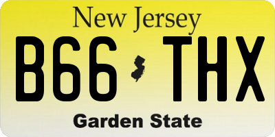 NJ license plate B66THX