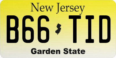 NJ license plate B66TID