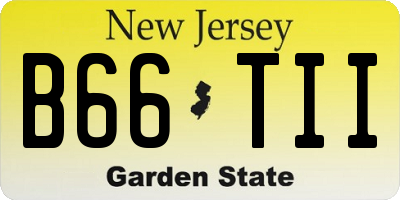 NJ license plate B66TII