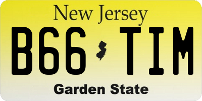 NJ license plate B66TIM