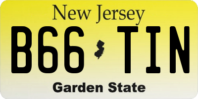 NJ license plate B66TIN