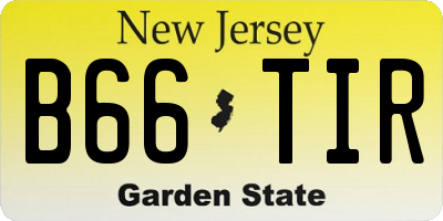 NJ license plate B66TIR