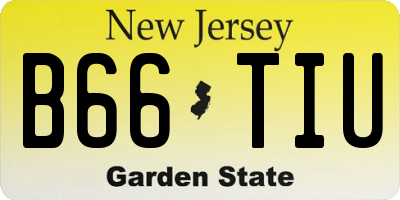 NJ license plate B66TIU