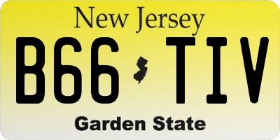 NJ license plate B66TIV