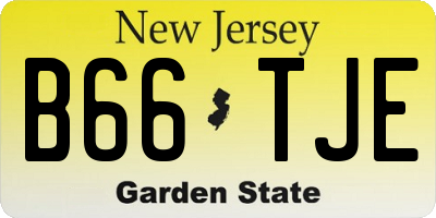 NJ license plate B66TJE