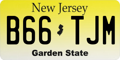 NJ license plate B66TJM