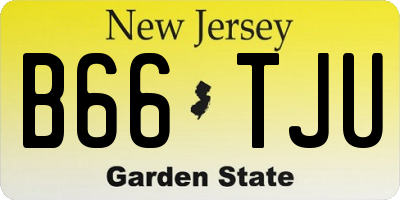 NJ license plate B66TJU