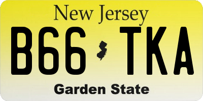 NJ license plate B66TKA