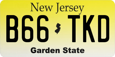 NJ license plate B66TKD