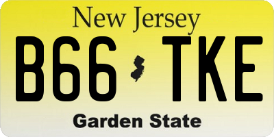 NJ license plate B66TKE