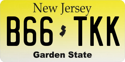 NJ license plate B66TKK