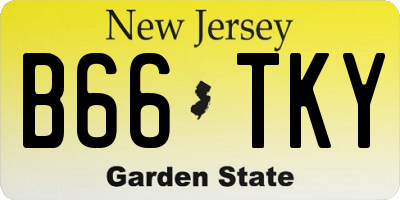 NJ license plate B66TKY